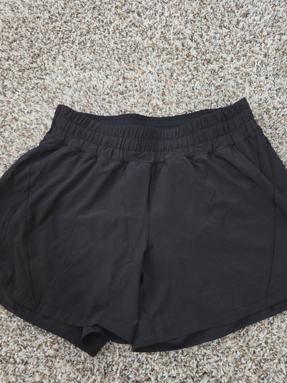Lululemon Womens Black Drawstring Shorts 10 Zip Pocket Track That Short